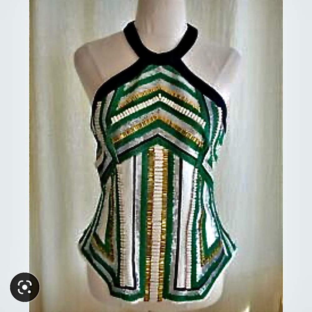 SASS & BIDE Hand Beaded Sequinned Fitted Top Cami - NEW XS/S